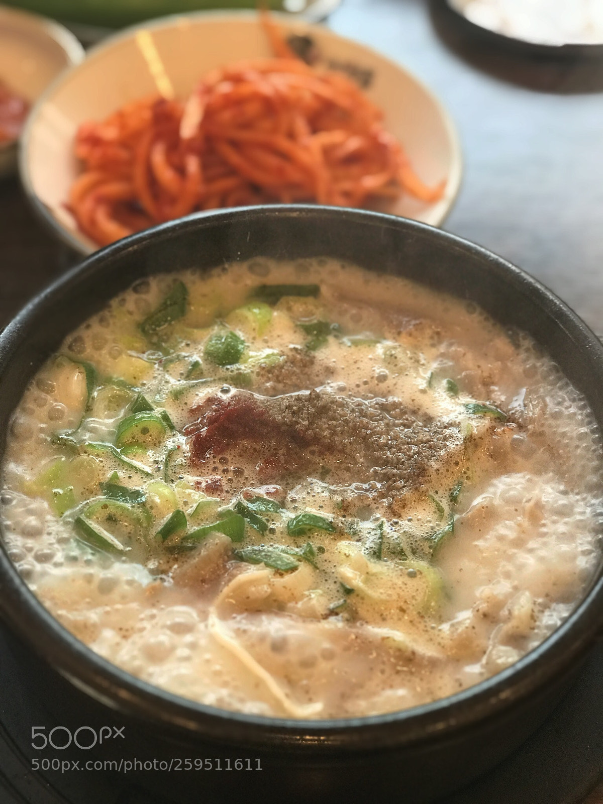 Apple iPhone 7 Plus sample photo. Korean sun-dae rice soup photography