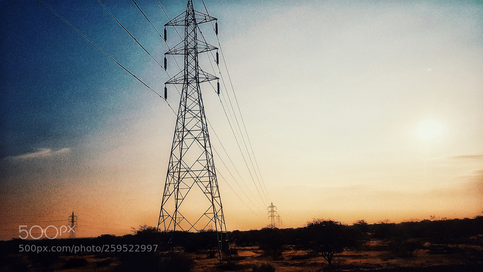 Samsung Galaxy S8 sample photo. Evening wires photography