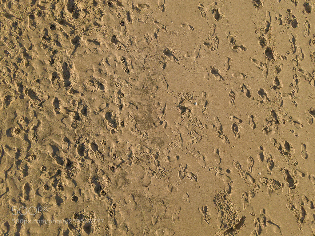 DJI FC220 sample photo. Beach footprints photography