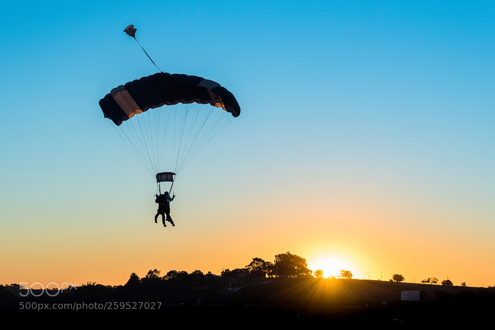Nikon D750 sample photo. Parachuting in sunset photography