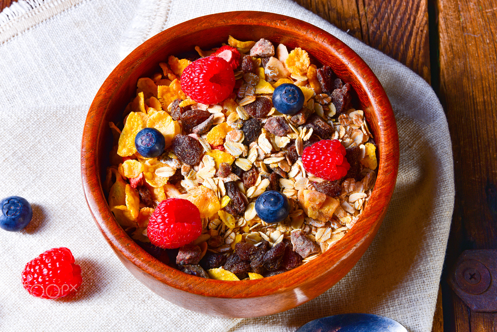 Nikon D810 sample photo. Rustic muesli breakfast with photography