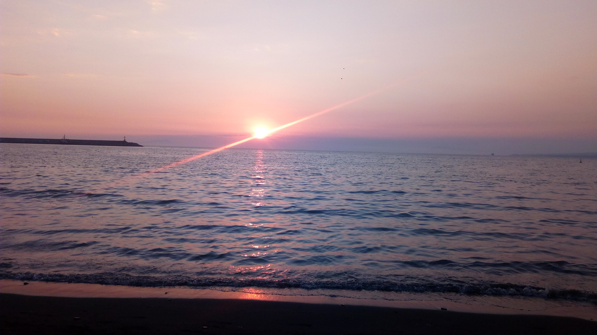 HUAWEI Y6 a! Compact sample photo. Sea ​​with sunset photography