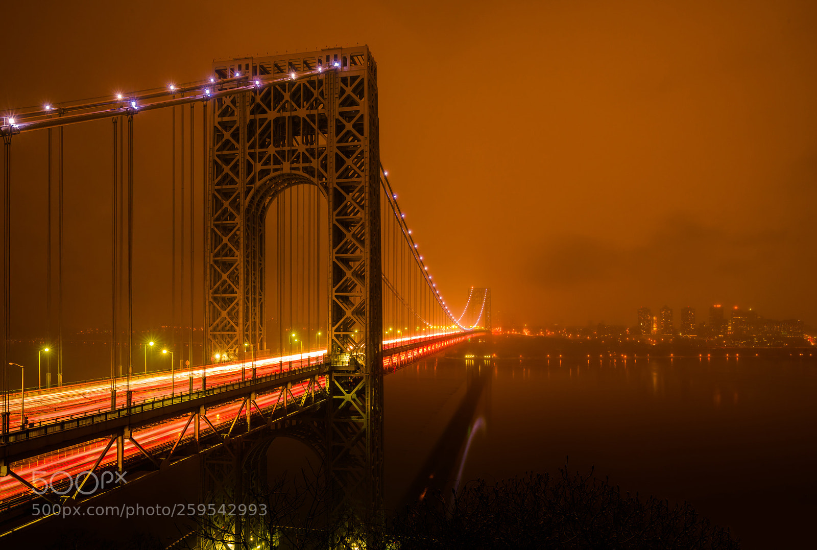 Nikon D810 sample photo. Snow night at gwb photography
