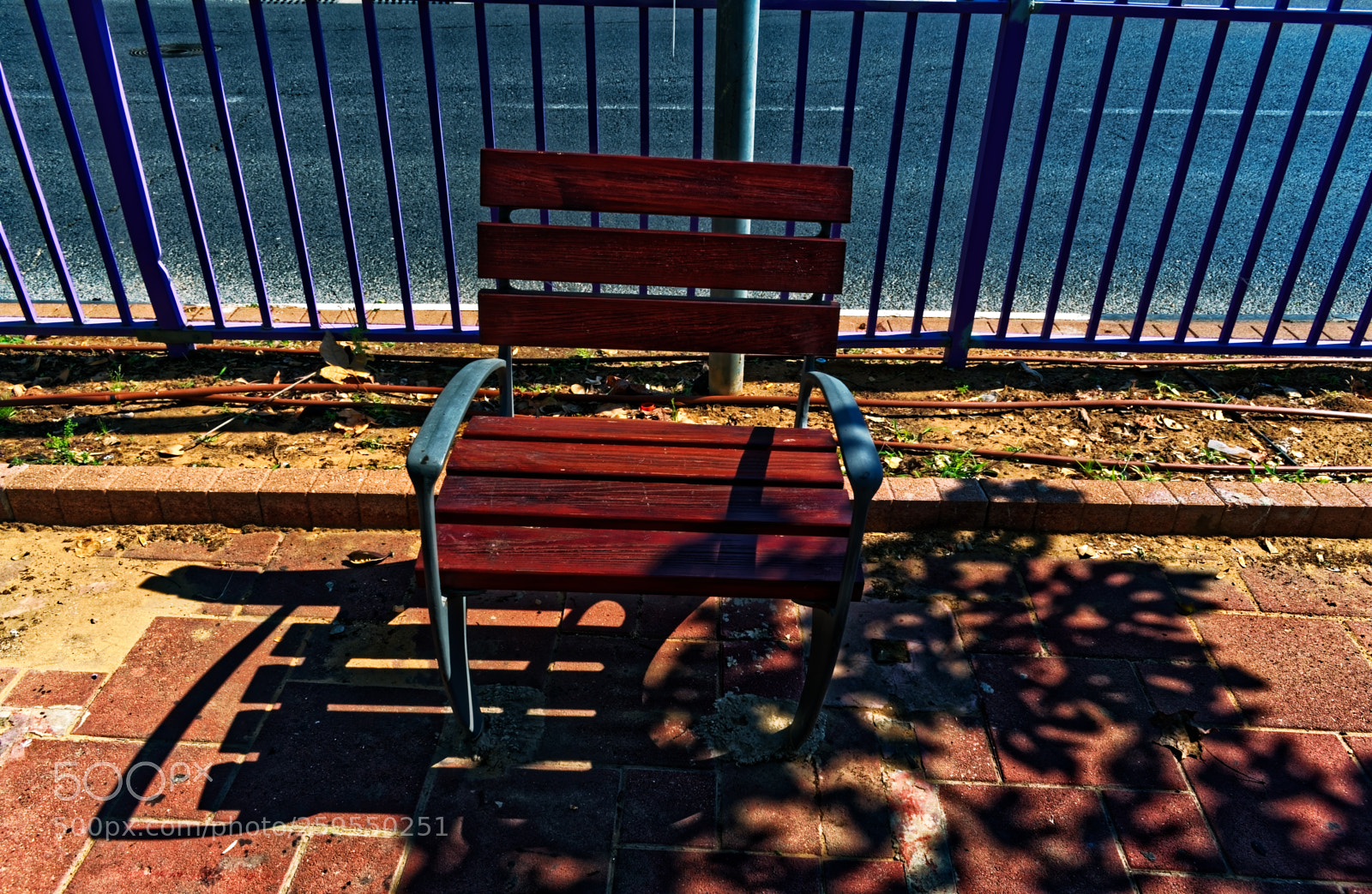 Nikon D5300 sample photo. Public one person bench photography