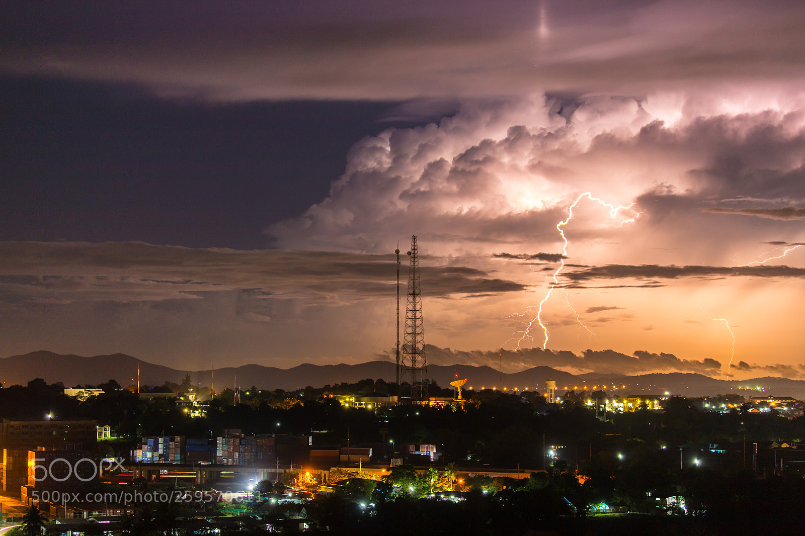 Canon EOS 70D sample photo. Sky with lightning striking photography