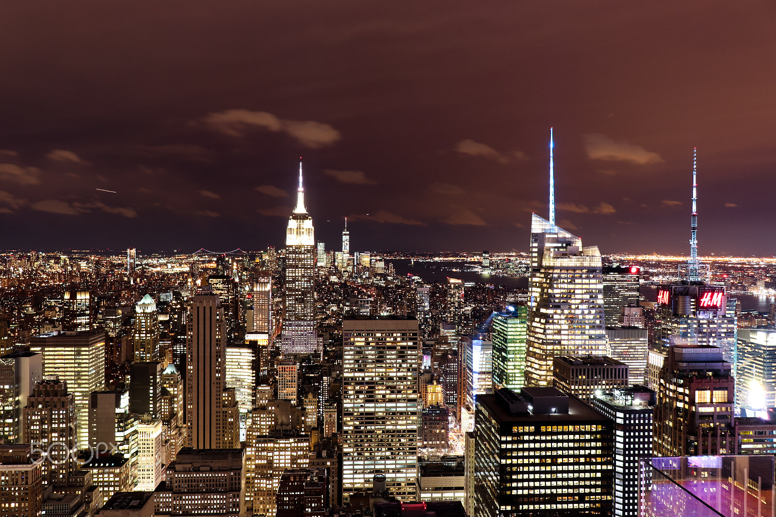 Canon EOS 200D (EOS Rebel SL2 / EOS Kiss X9) sample photo. New york - night skyline from top of the rock photography