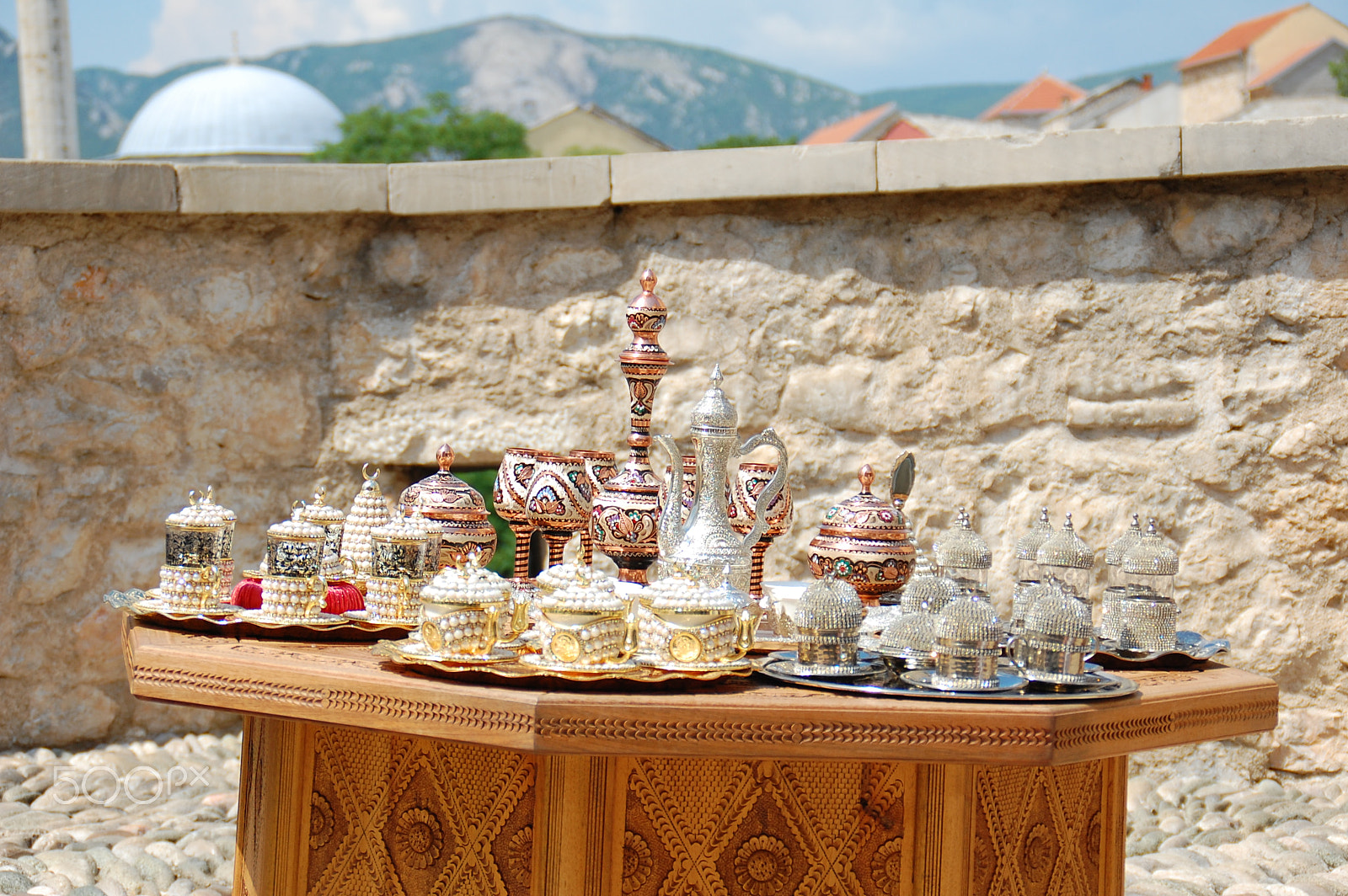 Nikon D40 sample photo. Bosnian coffee set photography