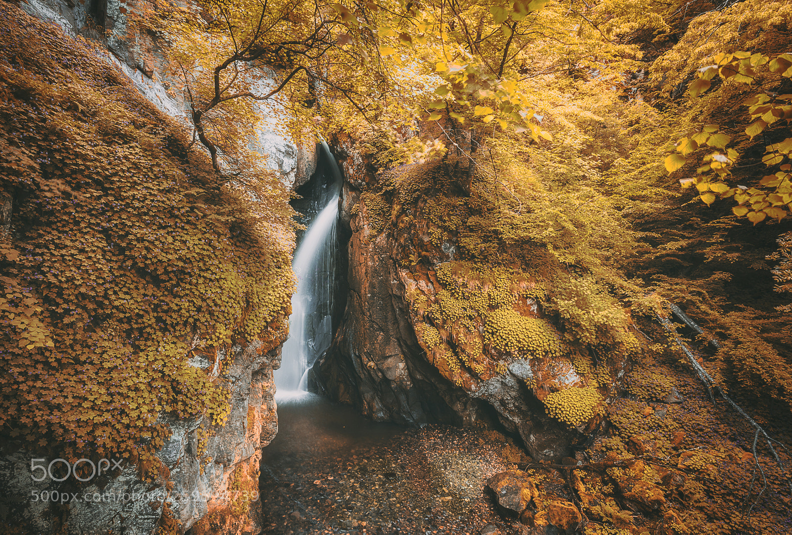 Canon EOS 6D sample photo. Golden waterfall photography