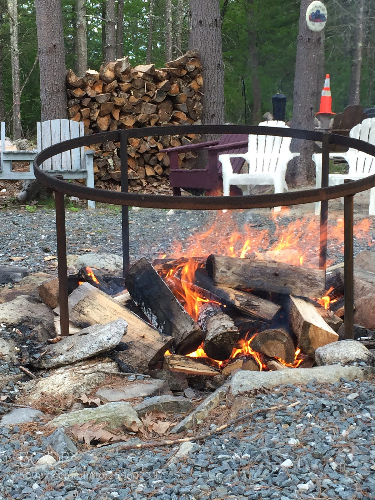 Apple iPhone 6 sample photo. Fire at camp photography