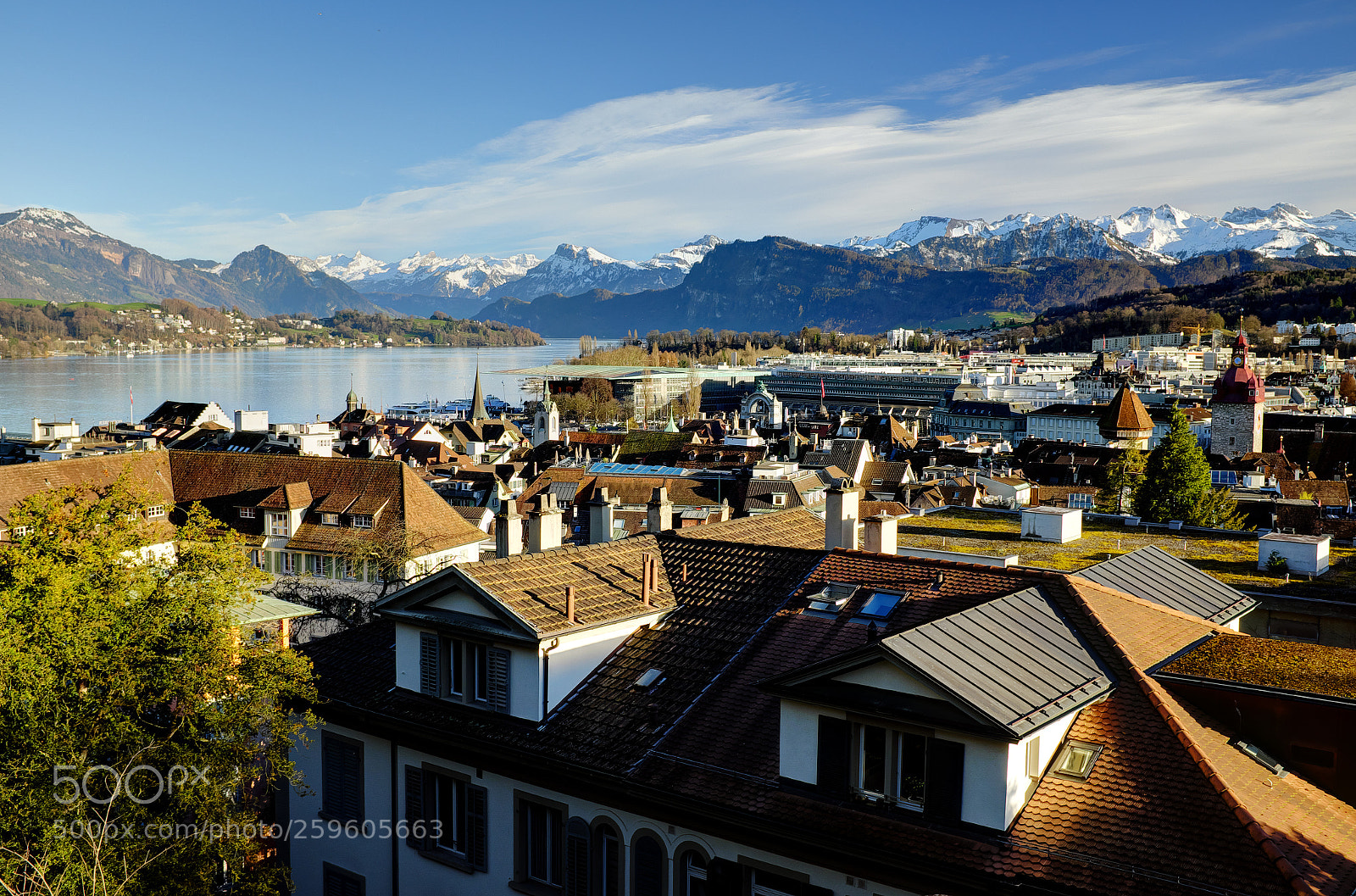 Fujifilm X100T sample photo. Lucerne city skyline, lucerne photography