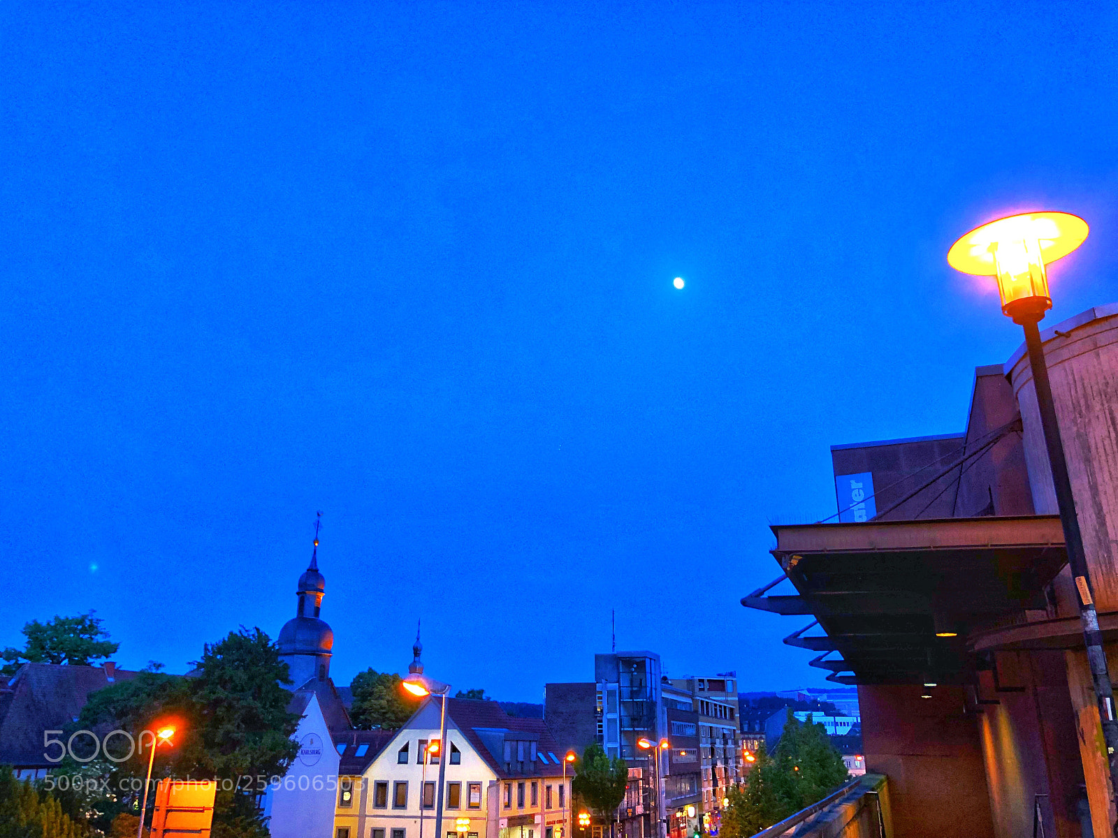 Apple iPhone X sample photo. Blue night photography