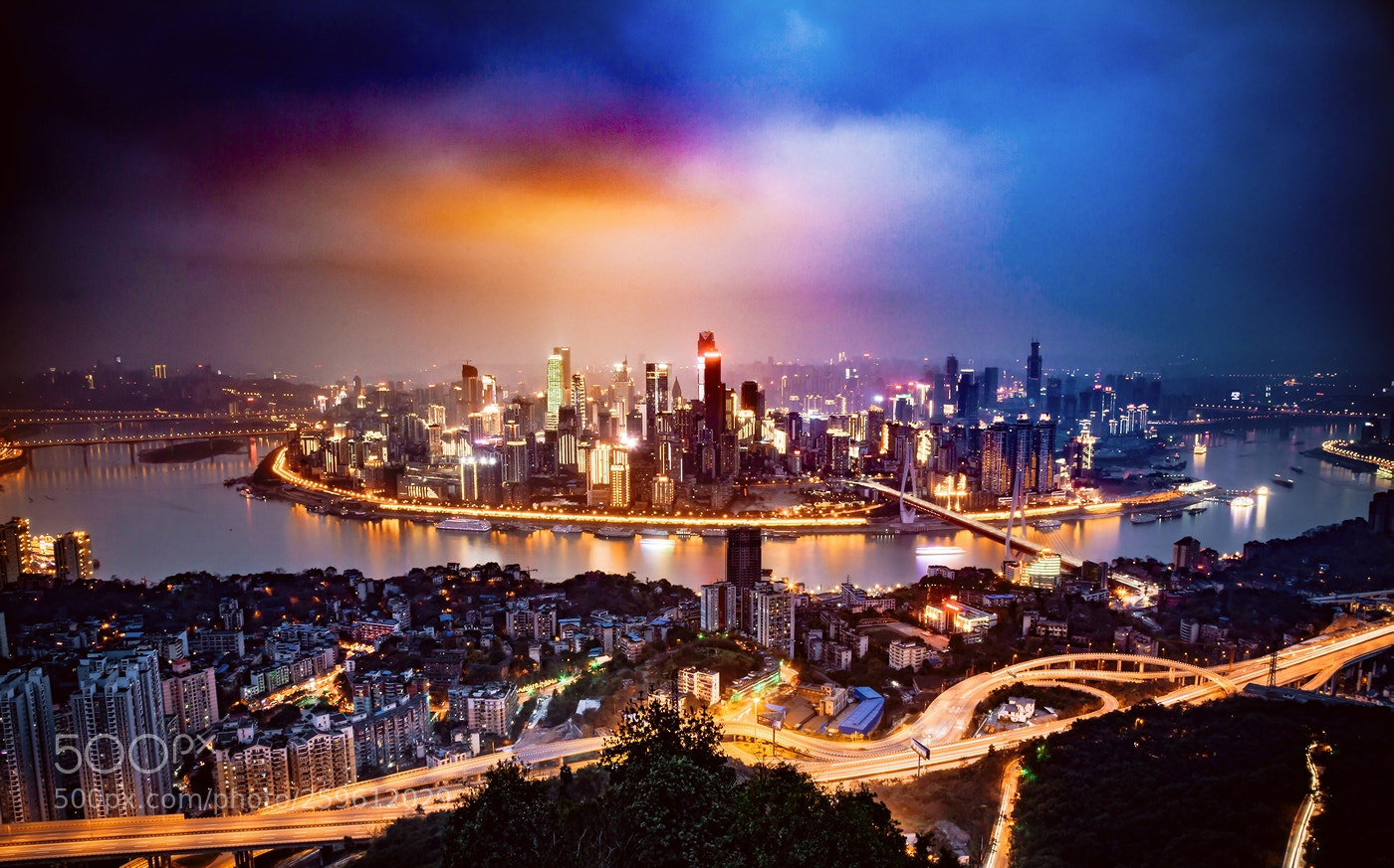 Canon EOS 5D Mark II sample photo. The night of chongqing photography