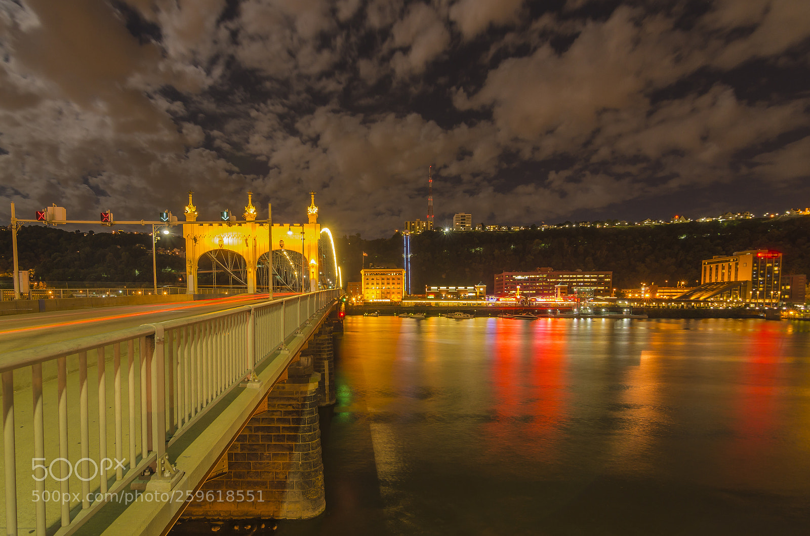 Nikon D7000 sample photo. Pittsburgh bridge at night photography