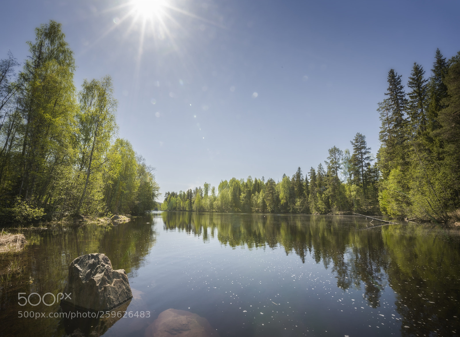 Nikon D810 sample photo. River, boulder and trees photography