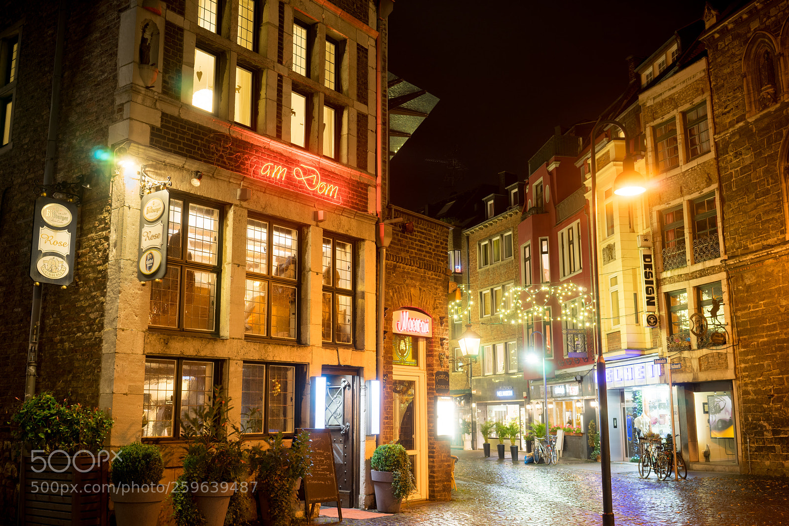 Sony a7 sample photo. Aachen city lights photography