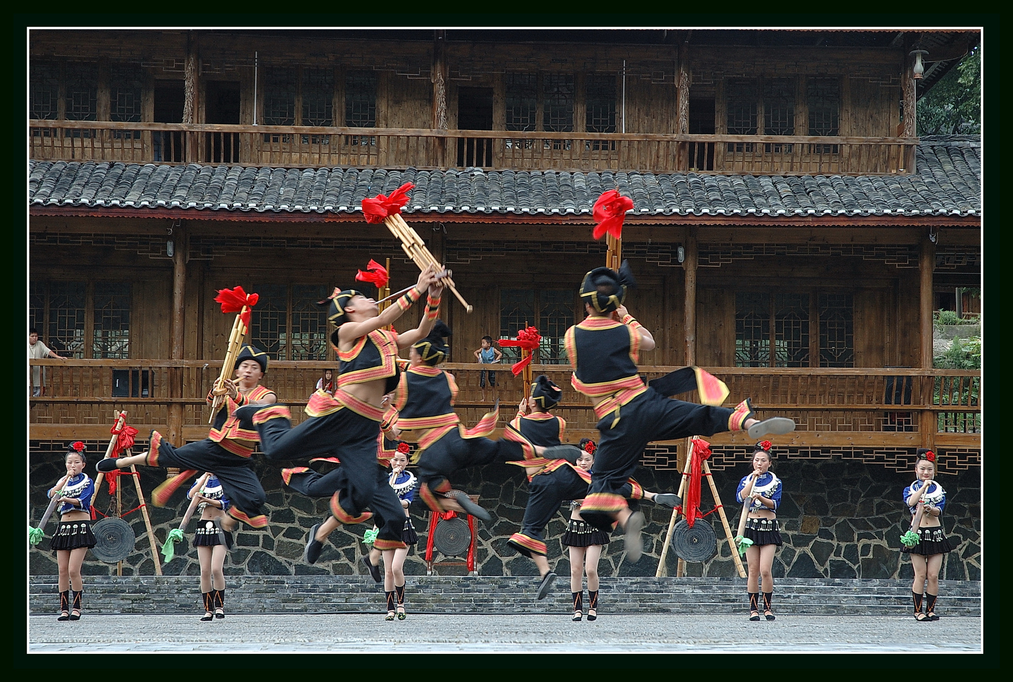 Nikon D70s sample photo. Miao folk dancing photography