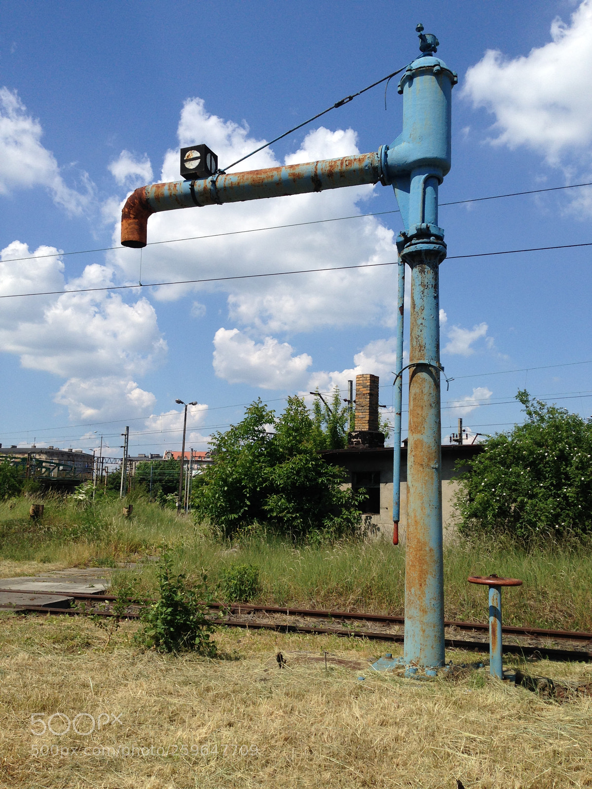 Apple iPhone 5 sample photo. Railroad water pump for photography