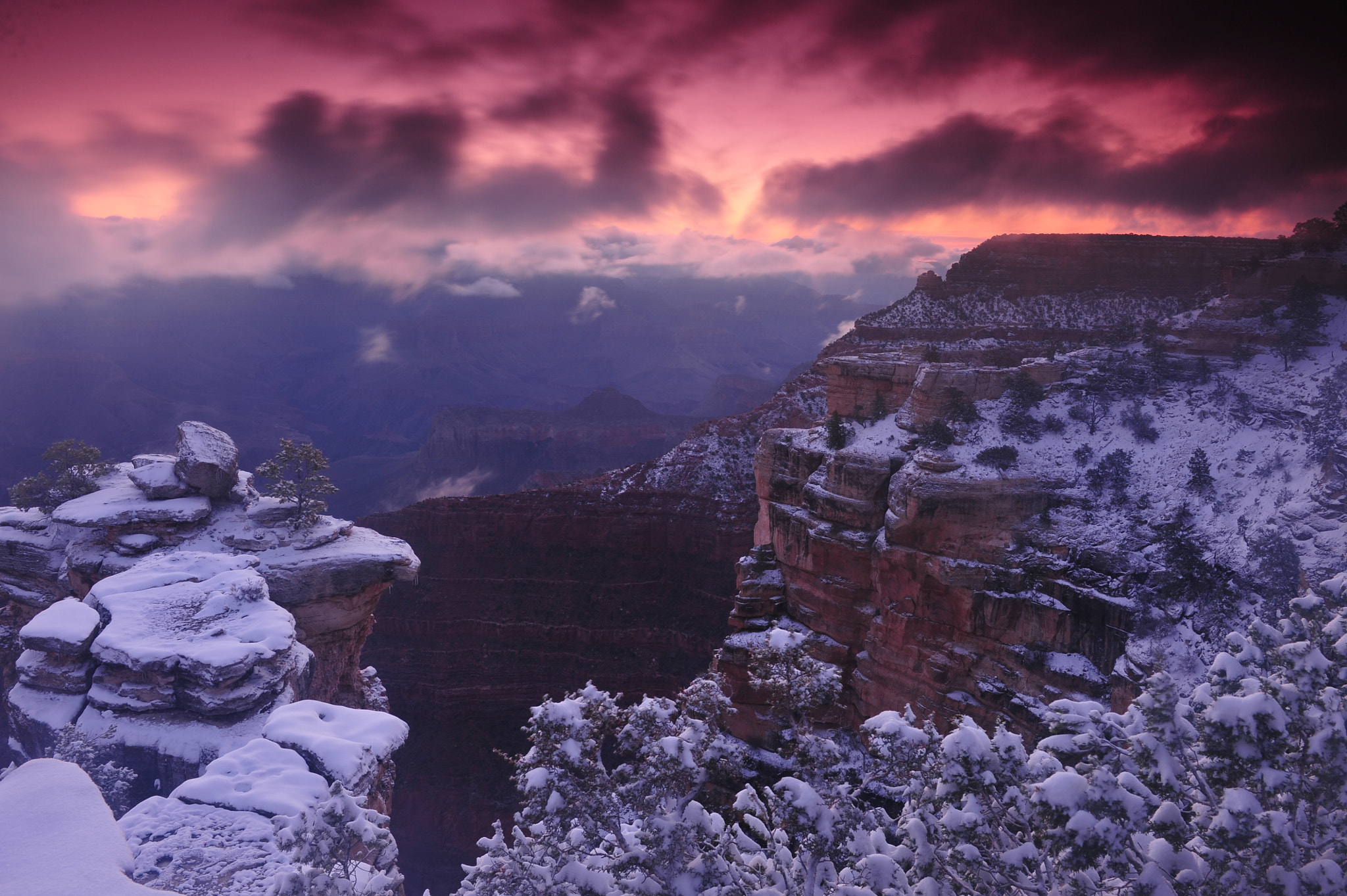 Nikon AF-S Nikkor 24-70mm F2.8G ED sample photo. Grand canyon after snow storm photography