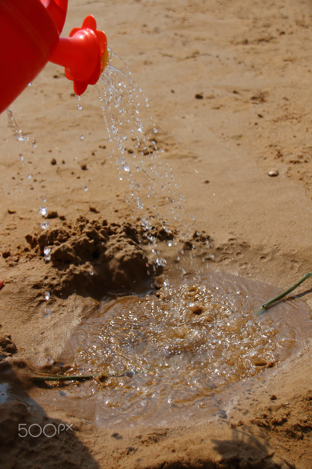 Canon EOS 70D sample photo. Little girl plays with the watering can on the bea photography