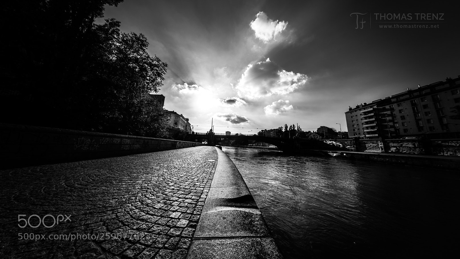 Nikon D600 sample photo. Danube canal bw photography