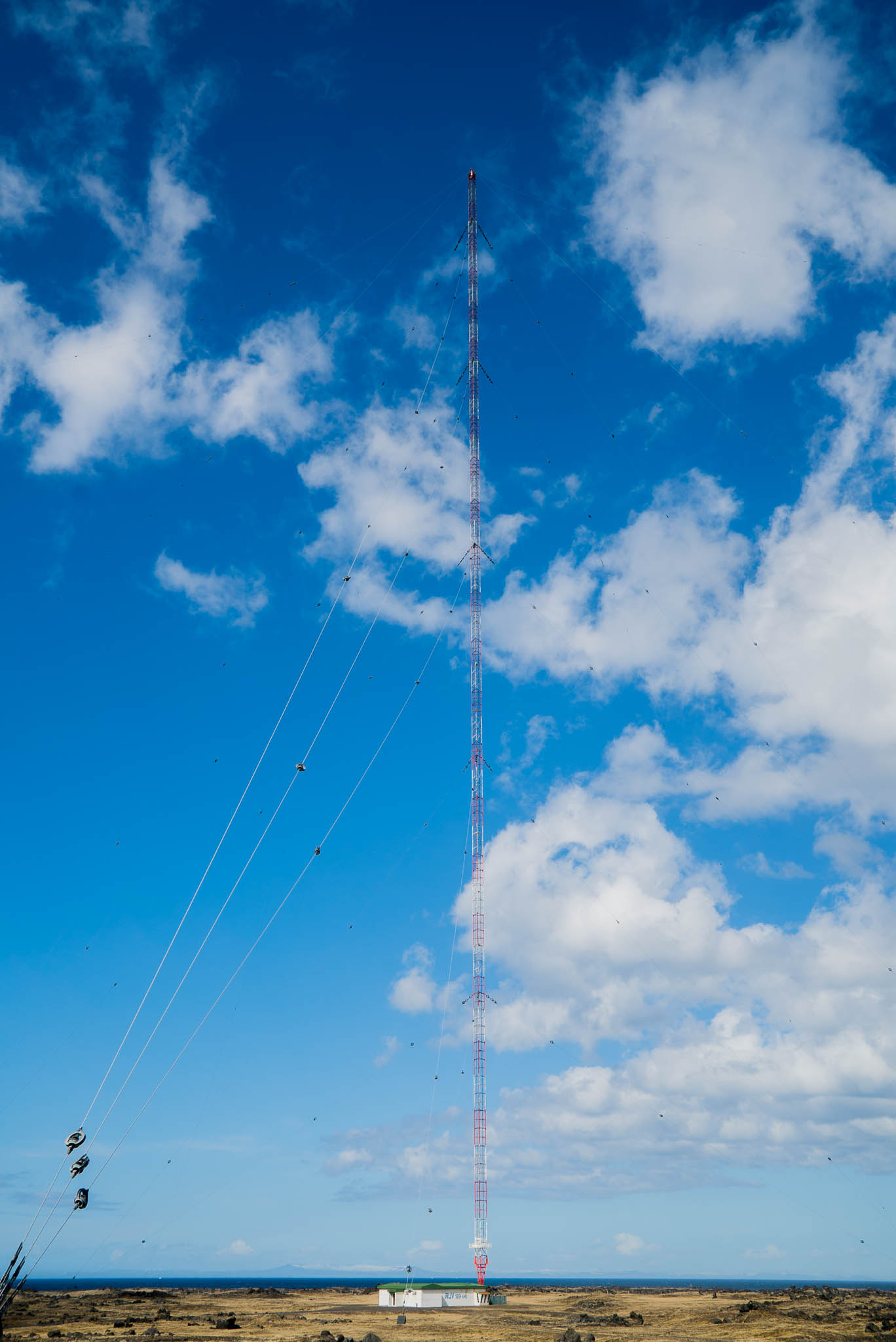 Sony a7S sample photo. Hellissandur longwave radio mast photography