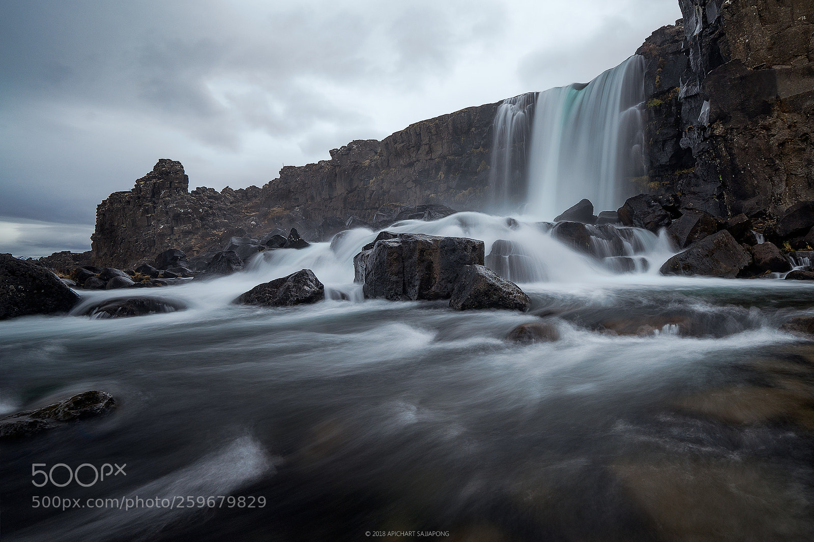 Sony a7 sample photo. Öxarárfoss waterfall photography