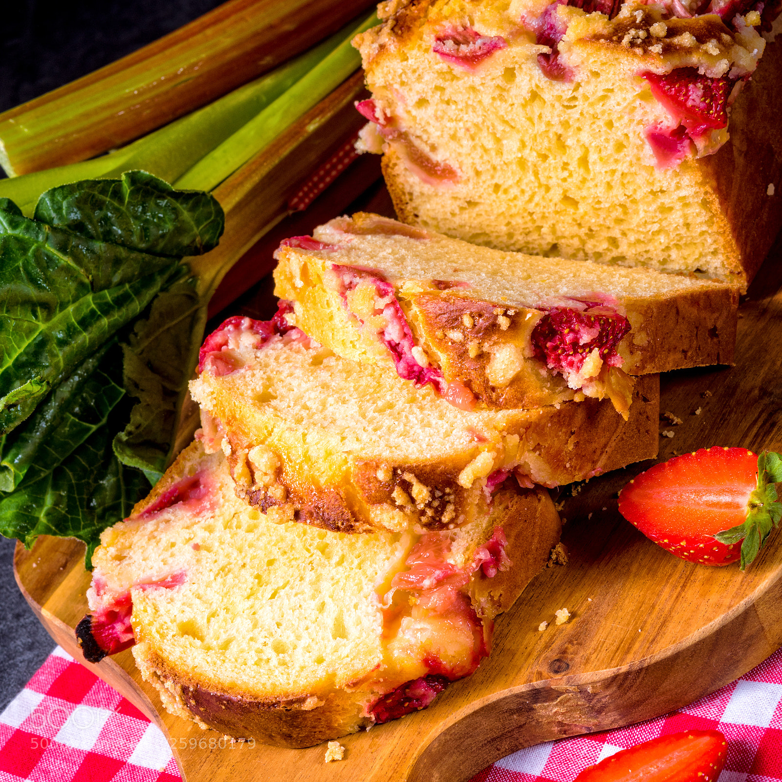 Nikon D810 sample photo. Brioches with rhubarb, strawberry photography