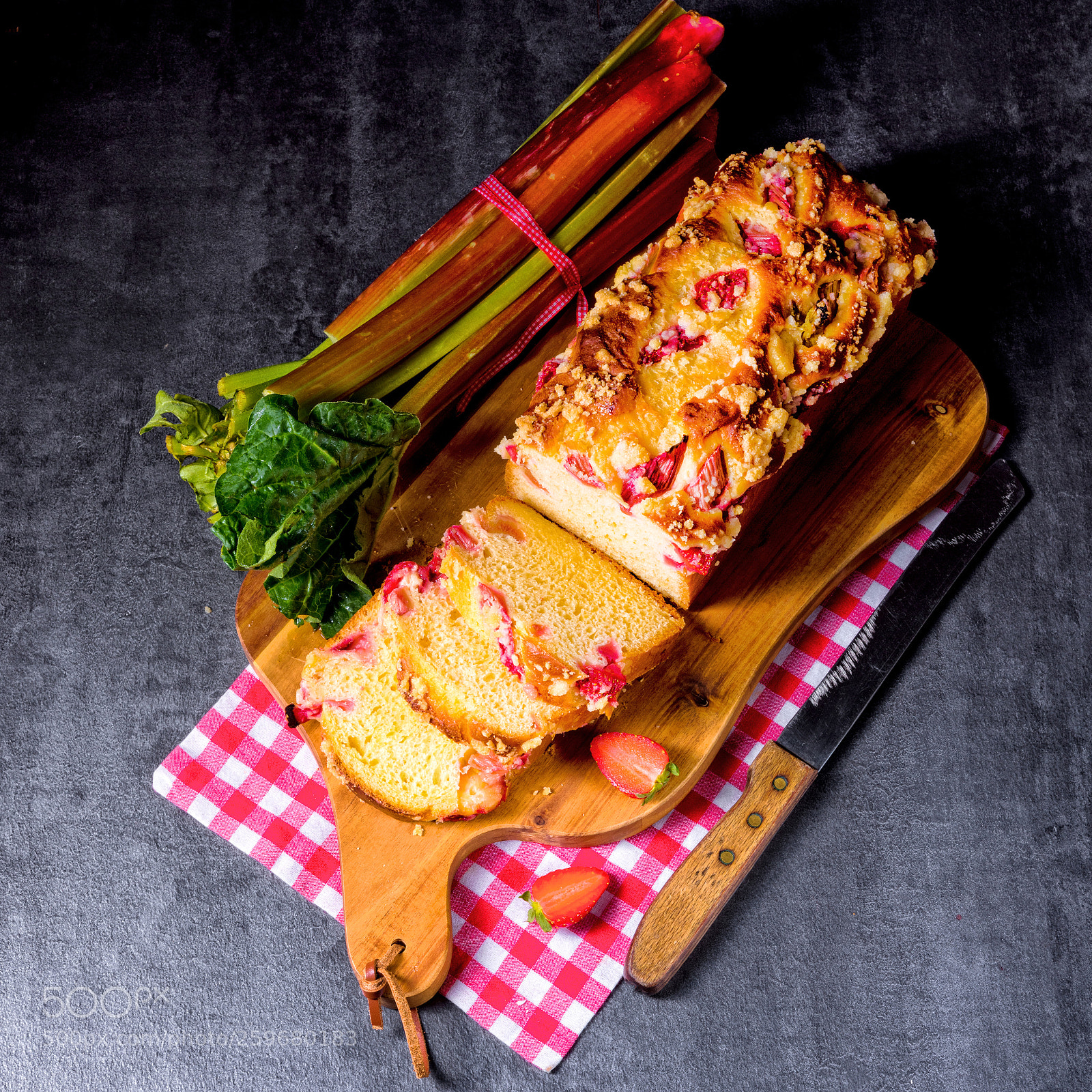 Nikon D810 sample photo. Brioches with rhubarb, strawberry photography