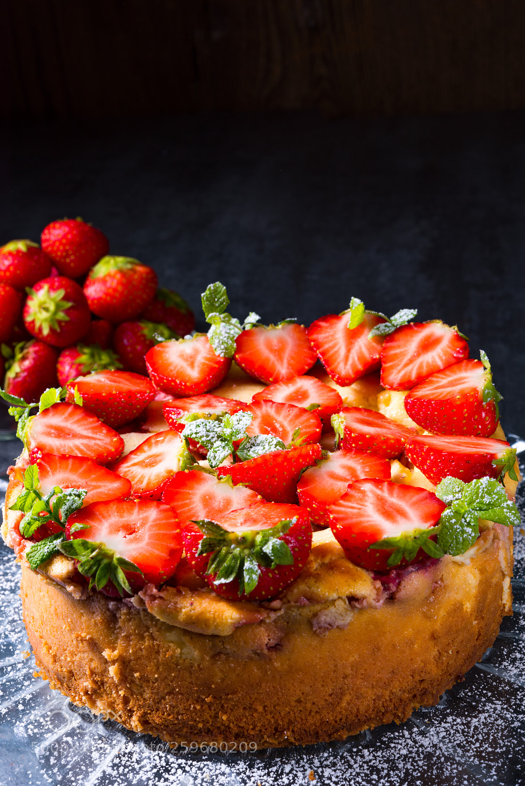 Nikon D810 sample photo. American strawberry cheesecake with photography
