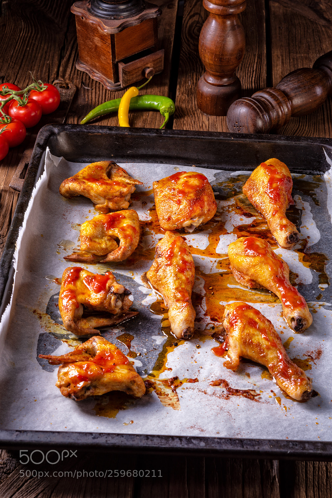 Nikon D810 sample photo. Rustic backed chicken wings,legs photography