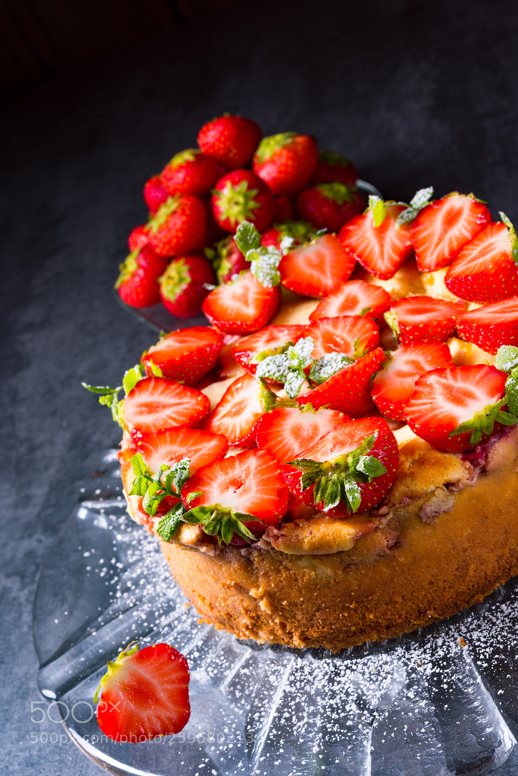 Nikon D810 sample photo. American strawberry cheesecake with photography