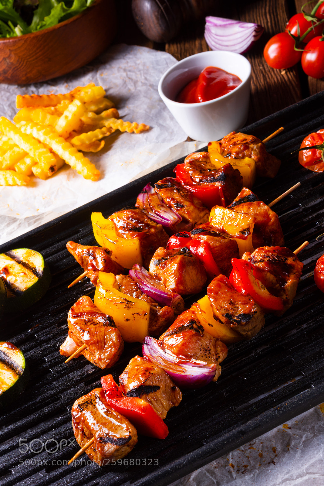 Nikon D810 sample photo. Rustic shish kebab skewers photography