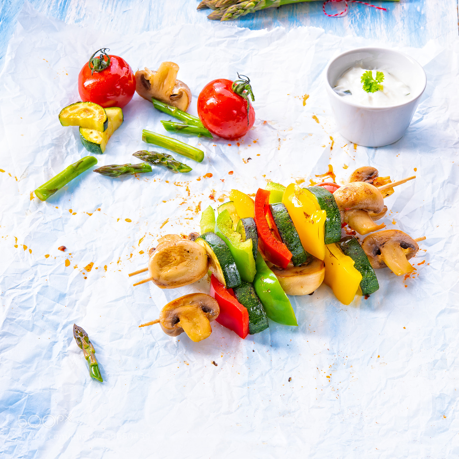 Nikon D810 sample photo. Vegetarian skewers white mushrooms photography