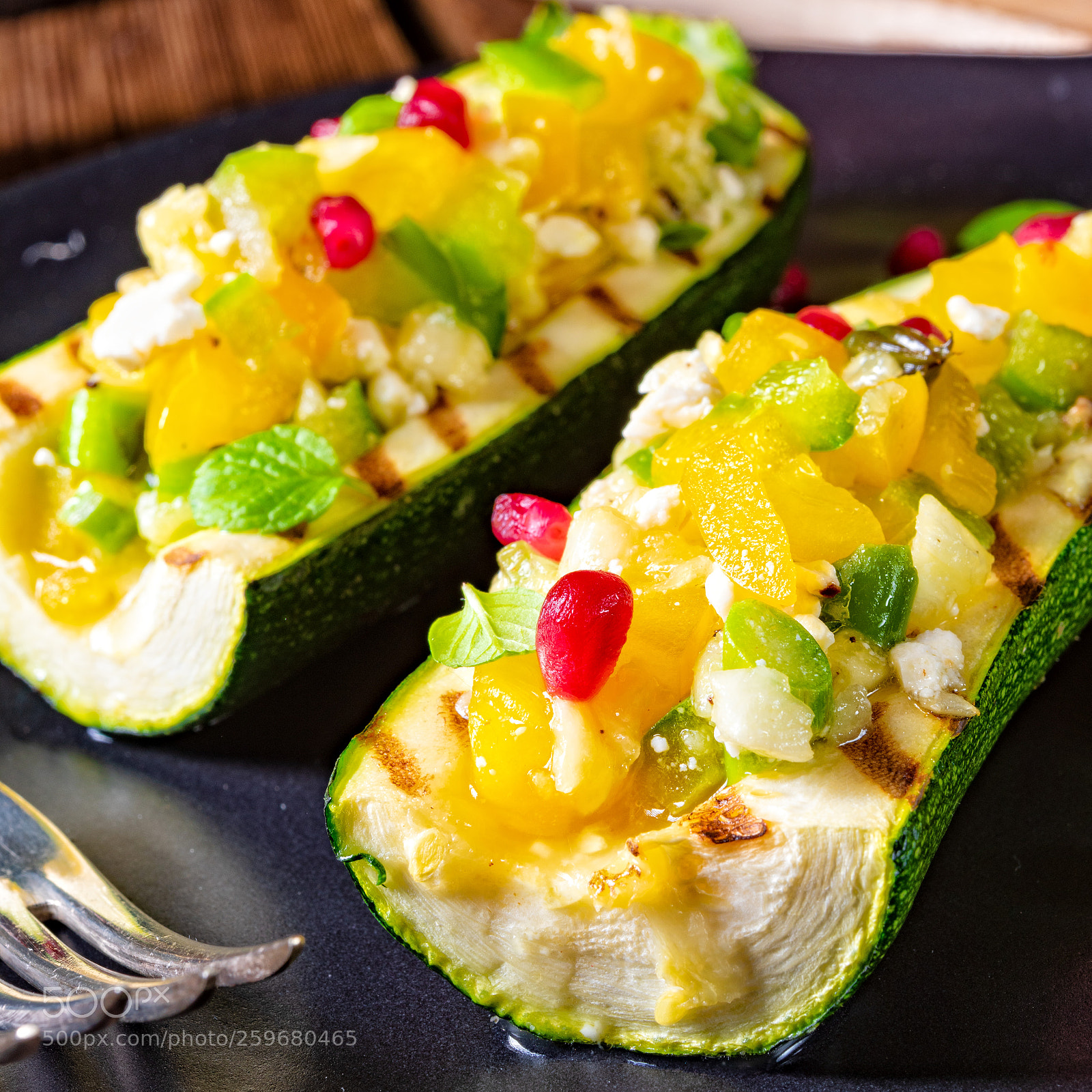 Nikon D810 sample photo. Grilled zucchini stuffed with photography