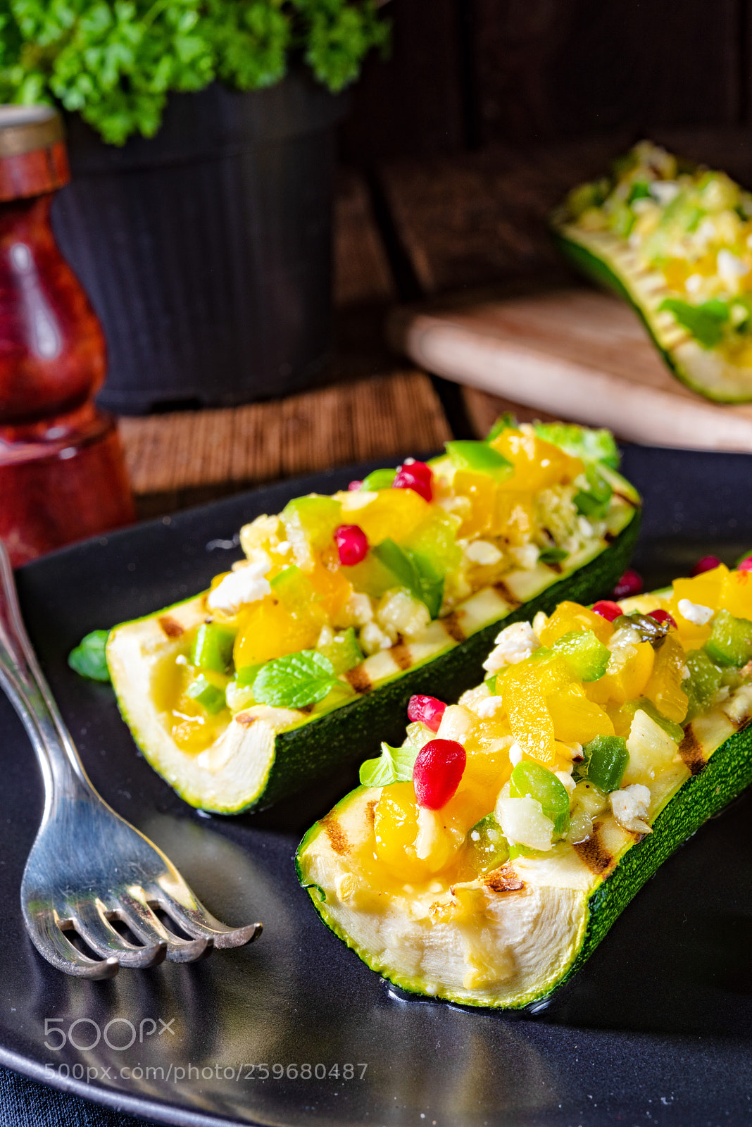 Nikon D810 sample photo. Grilled zucchini stuffed with photography