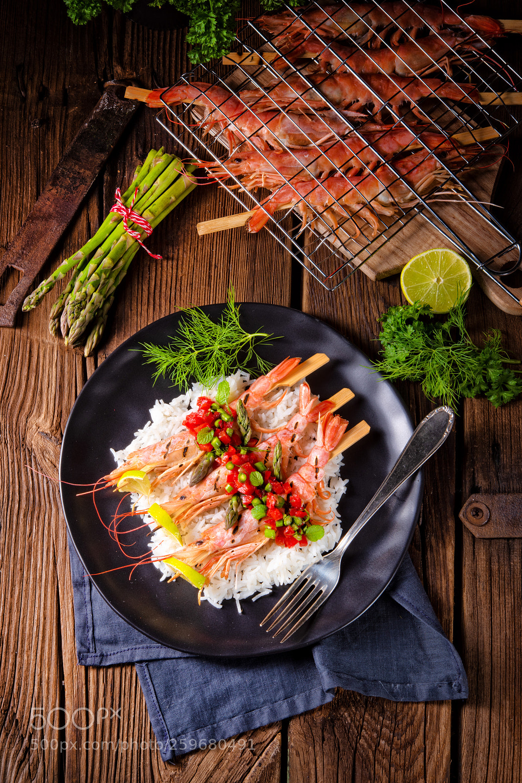 Nikon D810 sample photo. Grilled red argentine shrimps photography