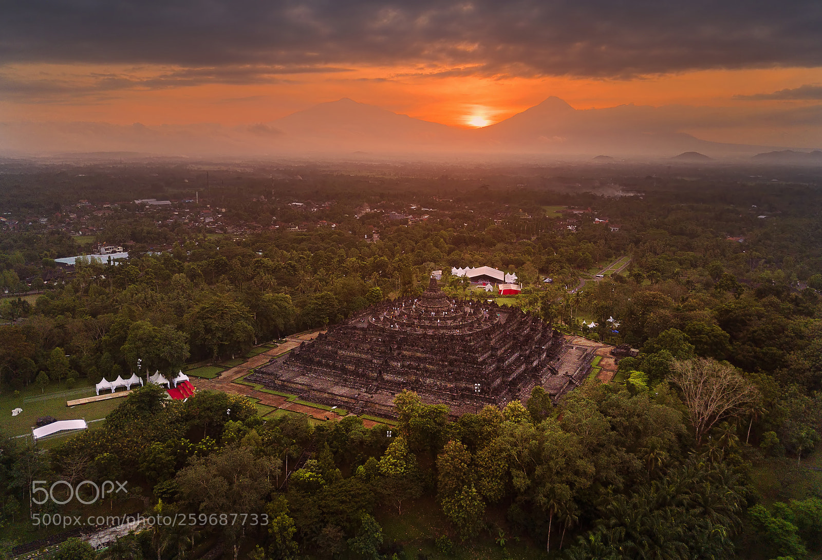 DJI FC220 sample photo. Borobudur temple at sunrise photography