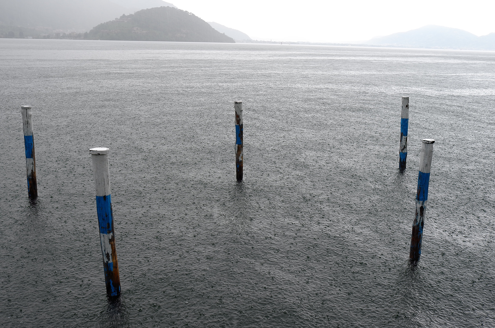 Leica X-E (TYP 102) sample photo. Strong rain on the lake photography