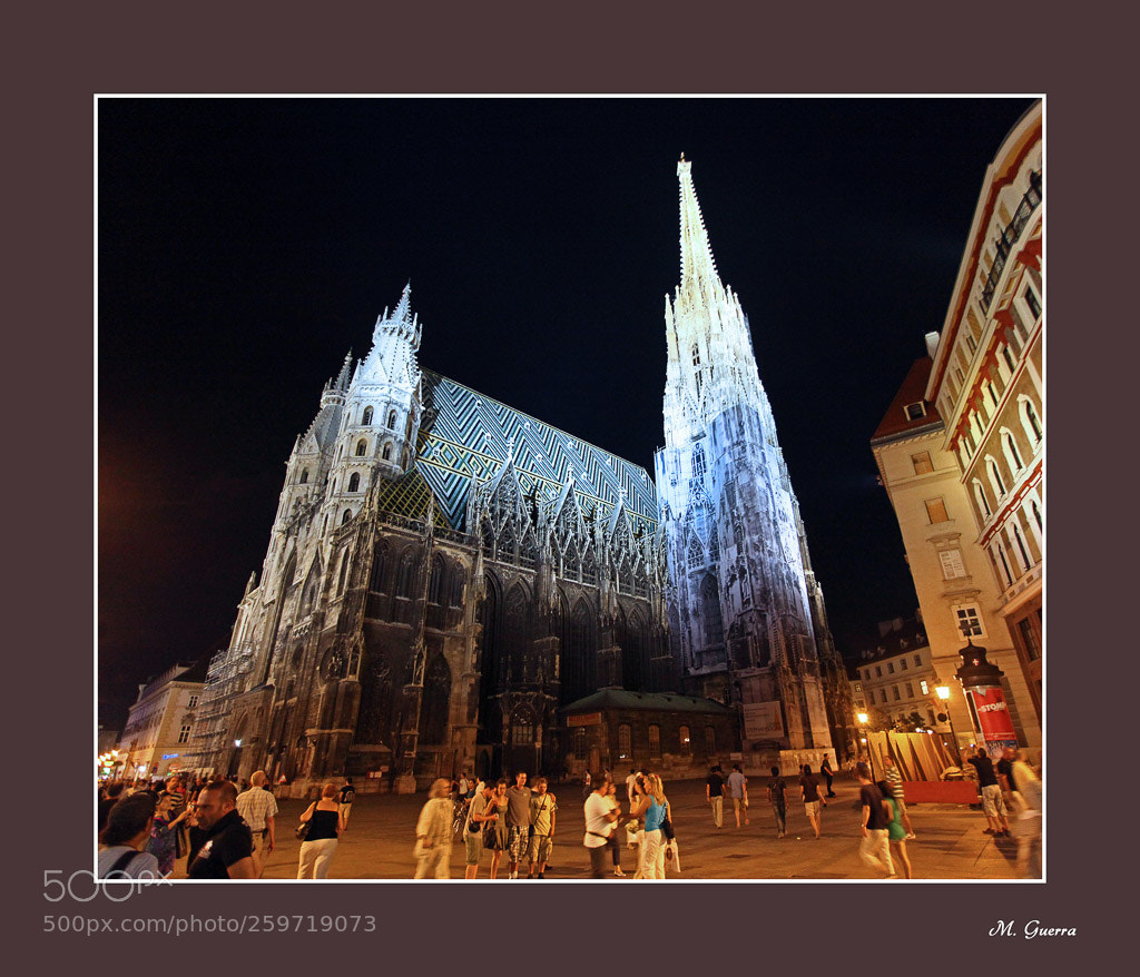 Canon EOS 5D Mark II sample photo. Viena's cathedral at night photography