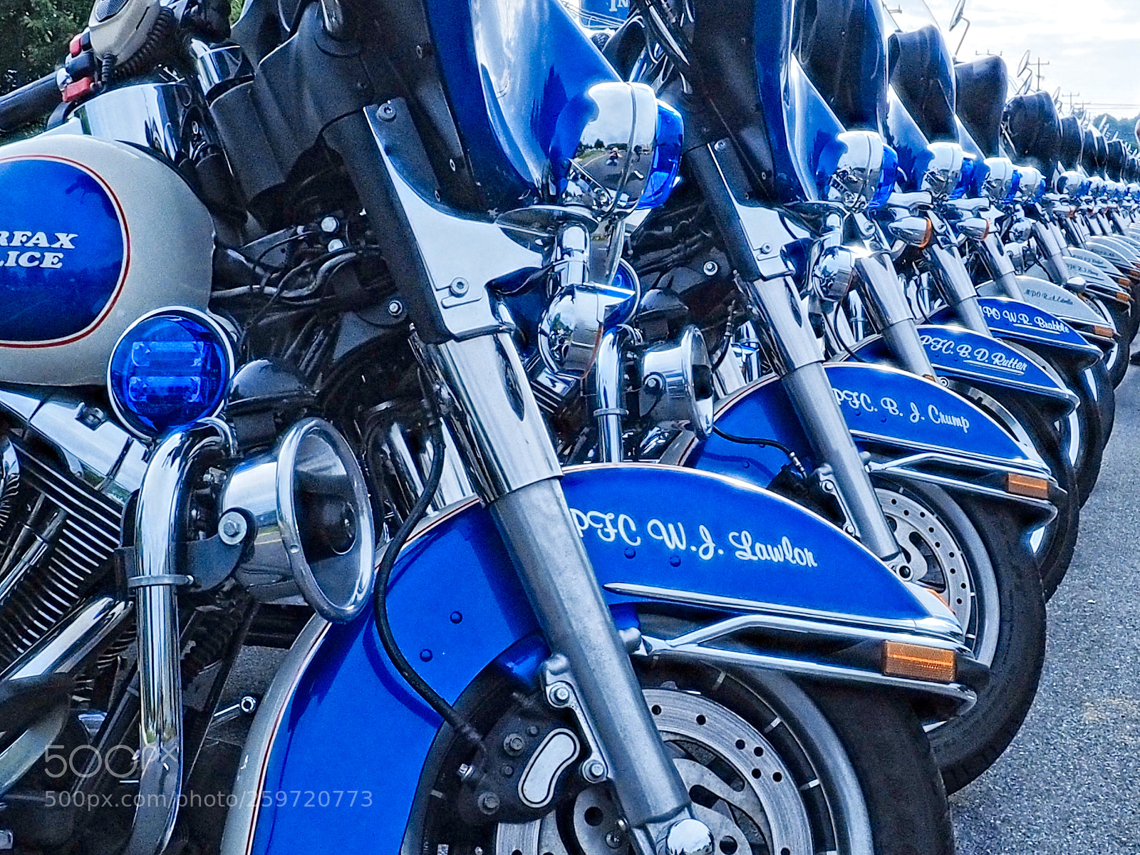 Olympus OM-D E-M1 sample photo. Fairfax police bikes aligned photography