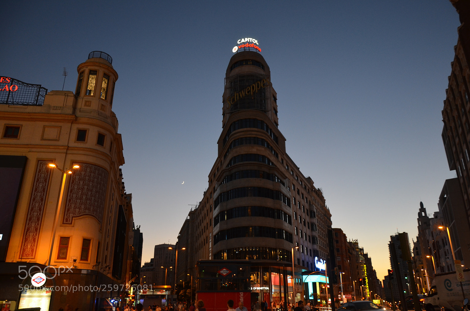 Nikon D5100 sample photo. Night madrid photography