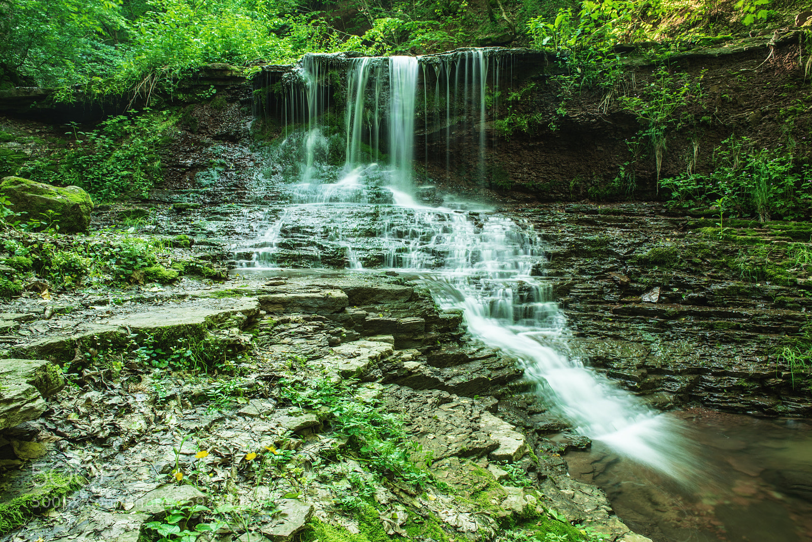 Nikon D750 sample photo. High mountain waterfall photography