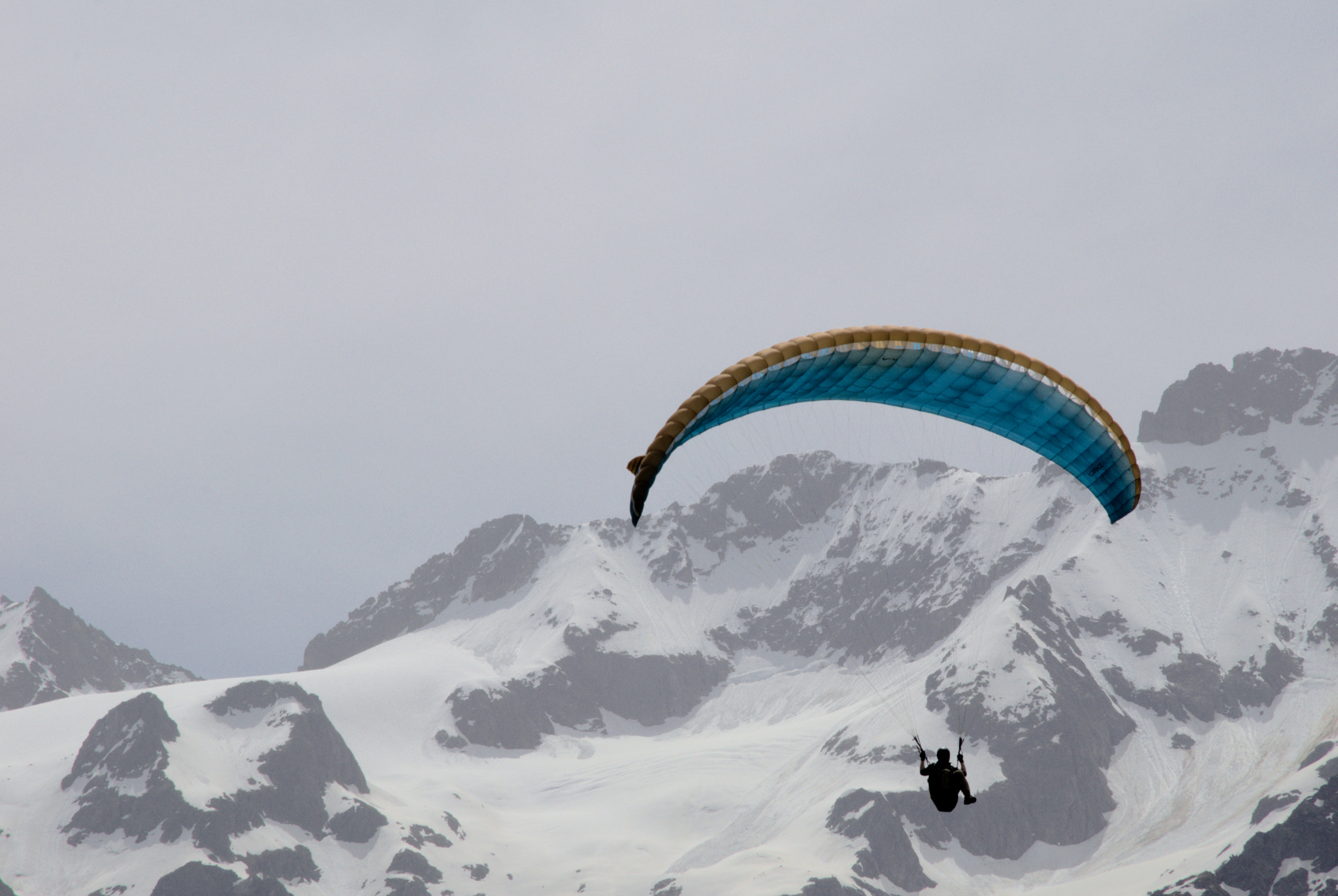 Sony SLT-A68 + Tamron AF 18-200mm F3.5-6.3 XR Di II LD Aspherical (IF) Macro sample photo. Paraglider in alps photography