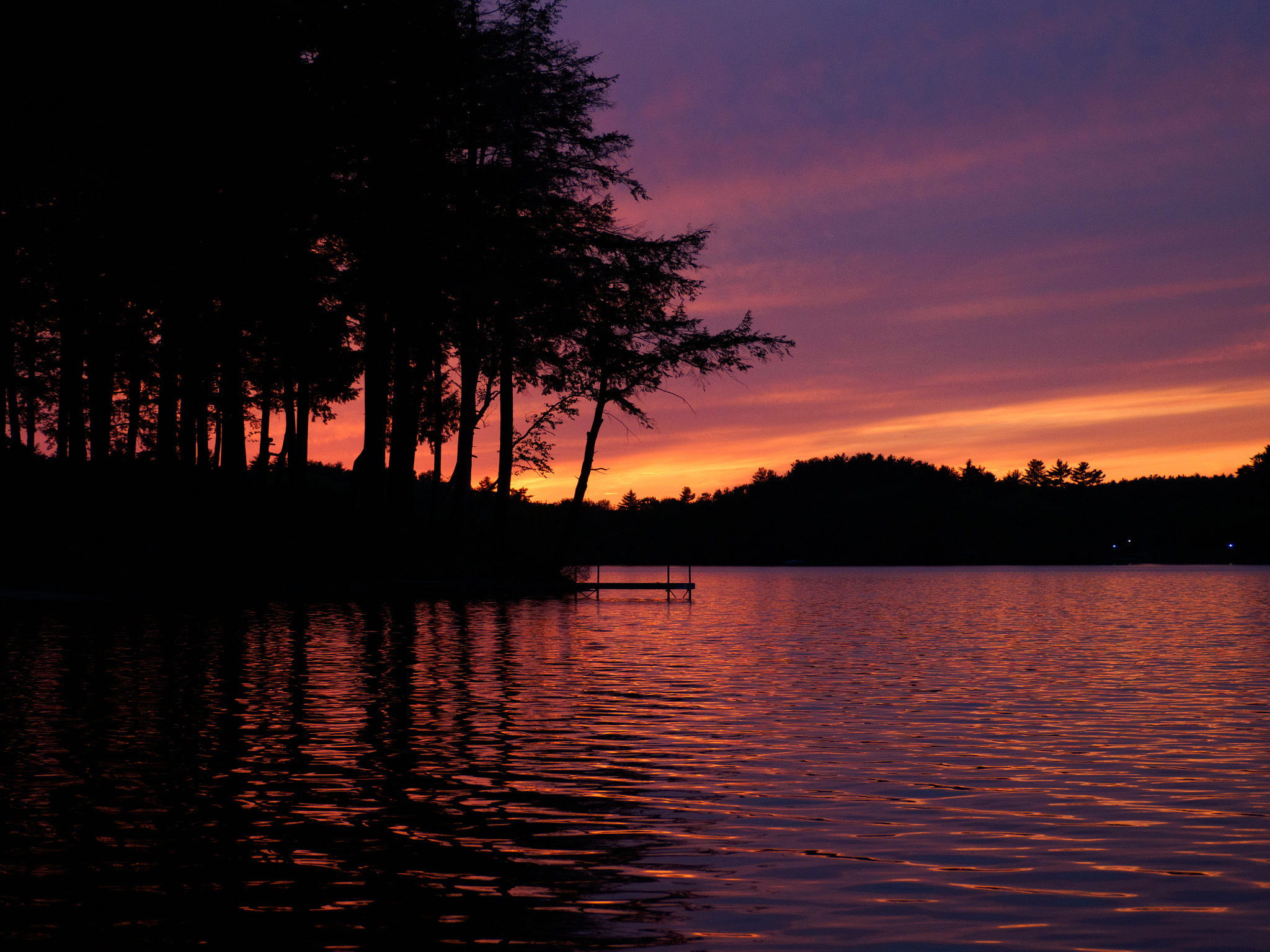 Olympus OM-D E-M10 III sample photo. Sunset over a small dock photography