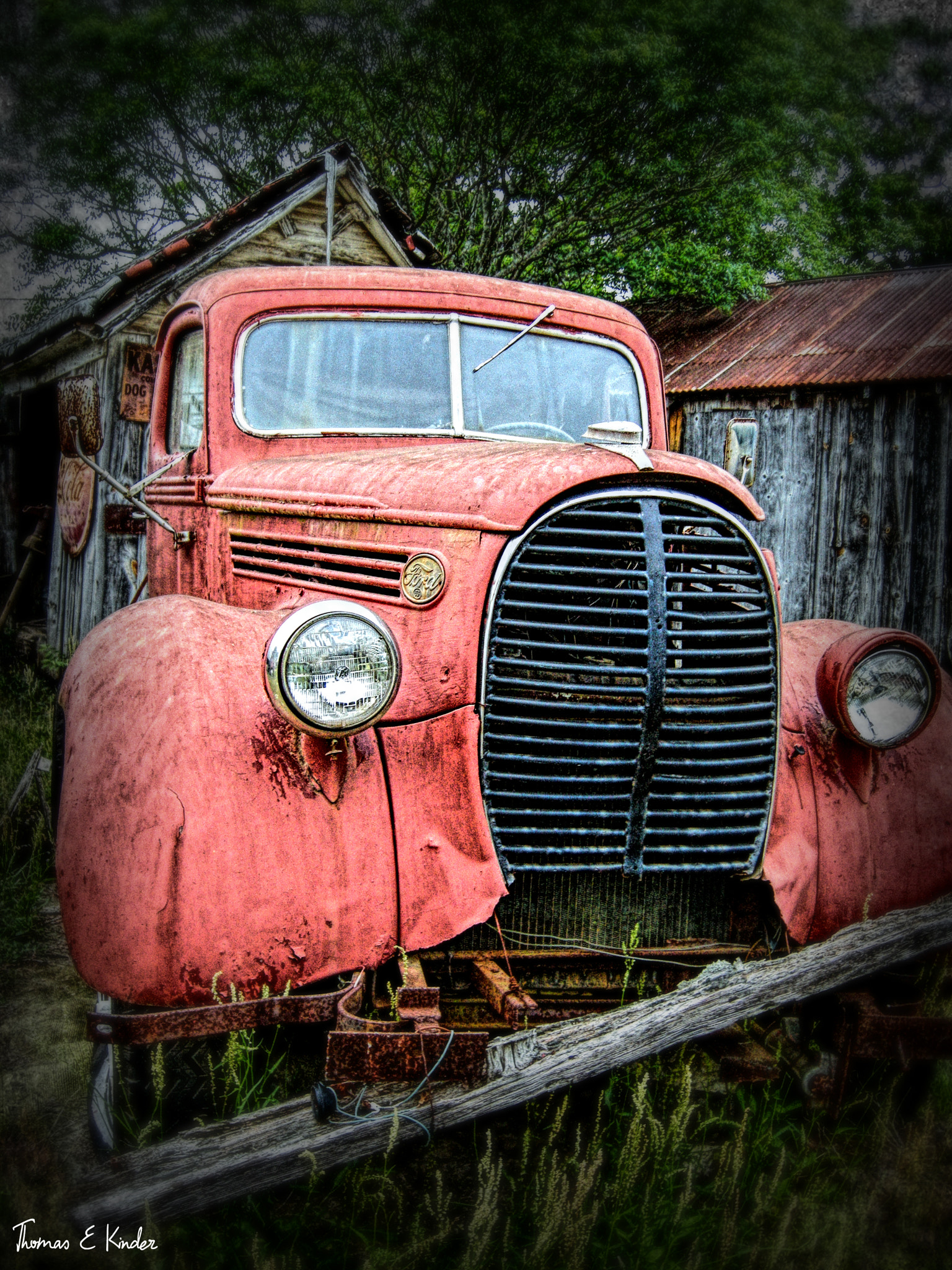 Nikon COOLPIX P5100 sample photo. Old red ford photography