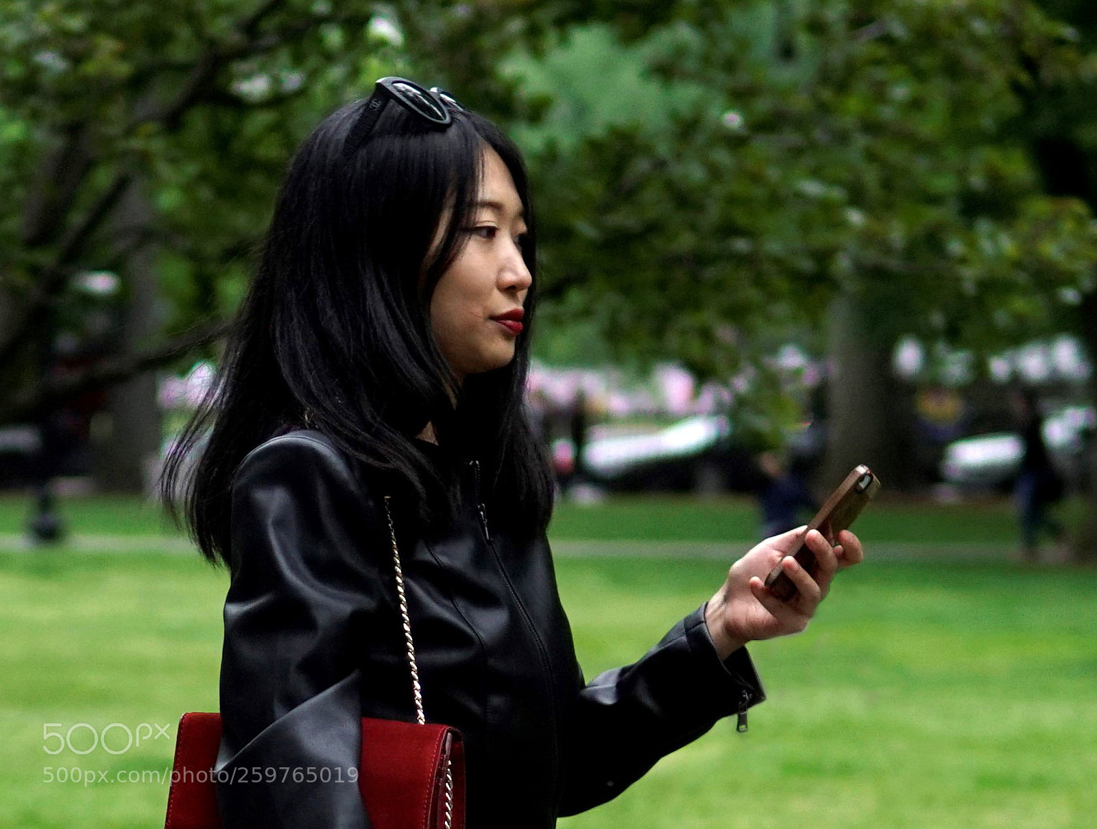 Sony a6500 sample photo. Red lipstick red purse photography