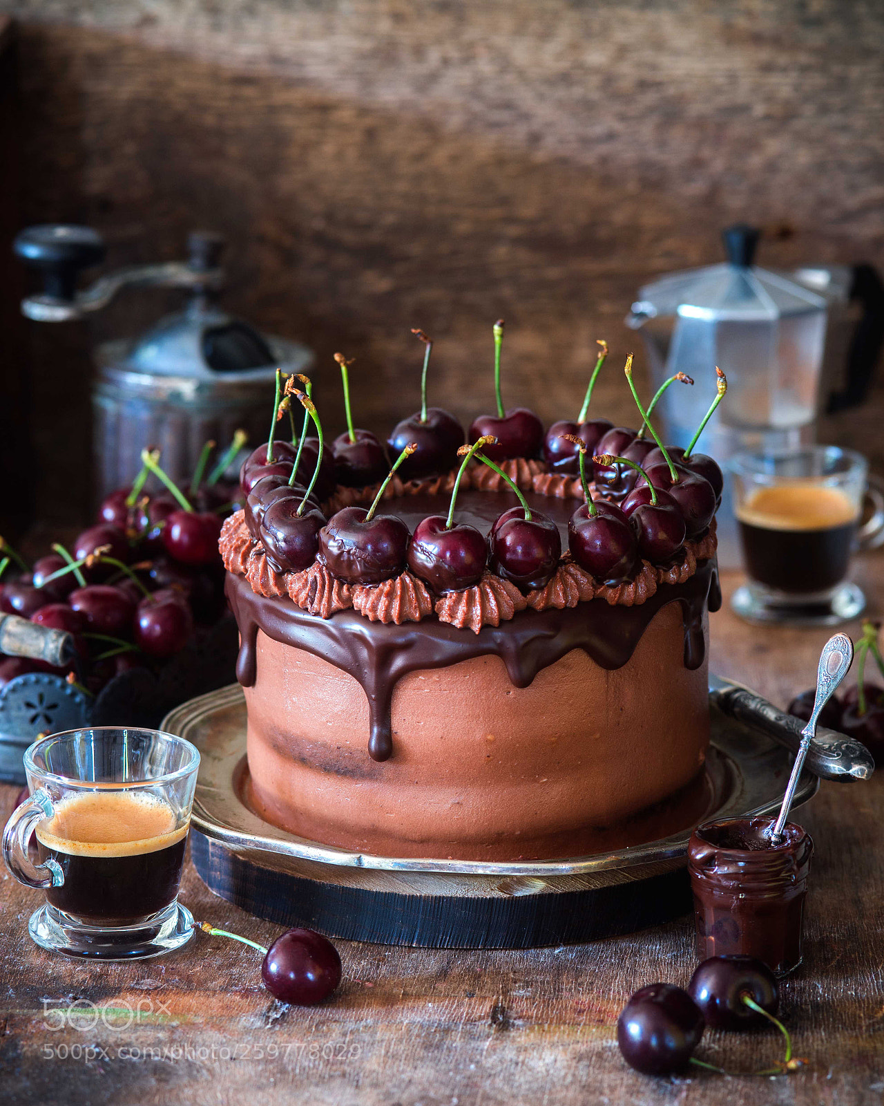 Nikon D600 sample photo. Cherry chocolate cake photography