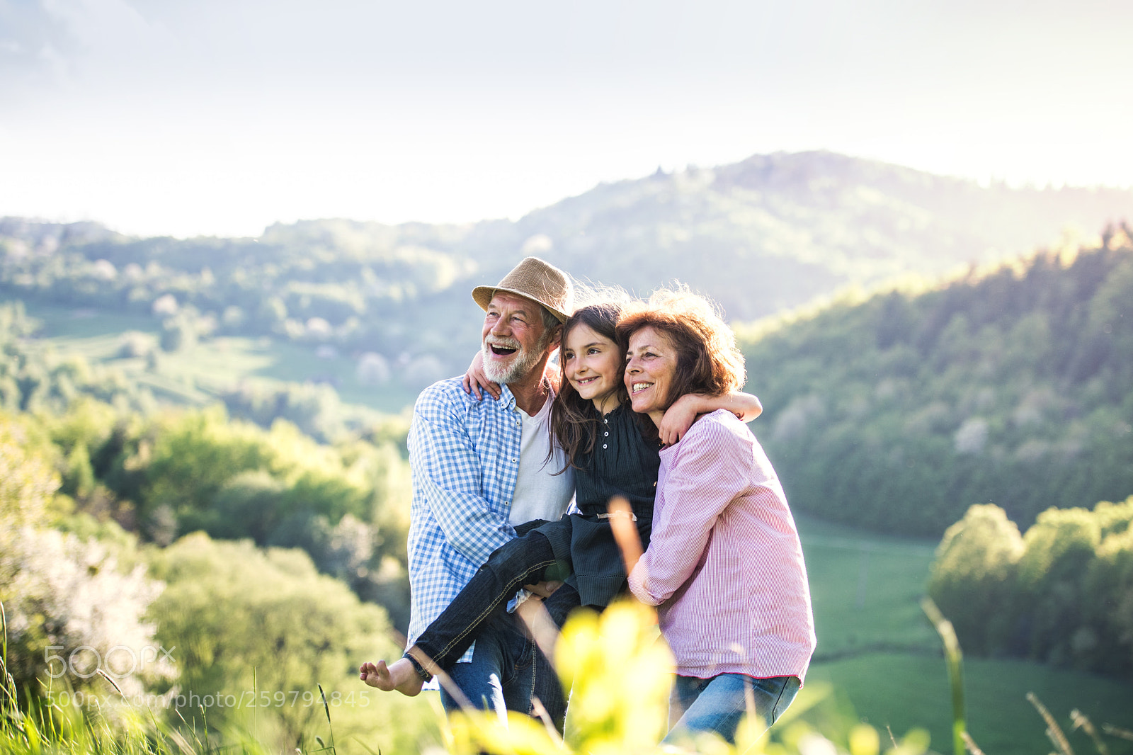 Nikon D5 sample photo. Senior couple with grandaughter photography
