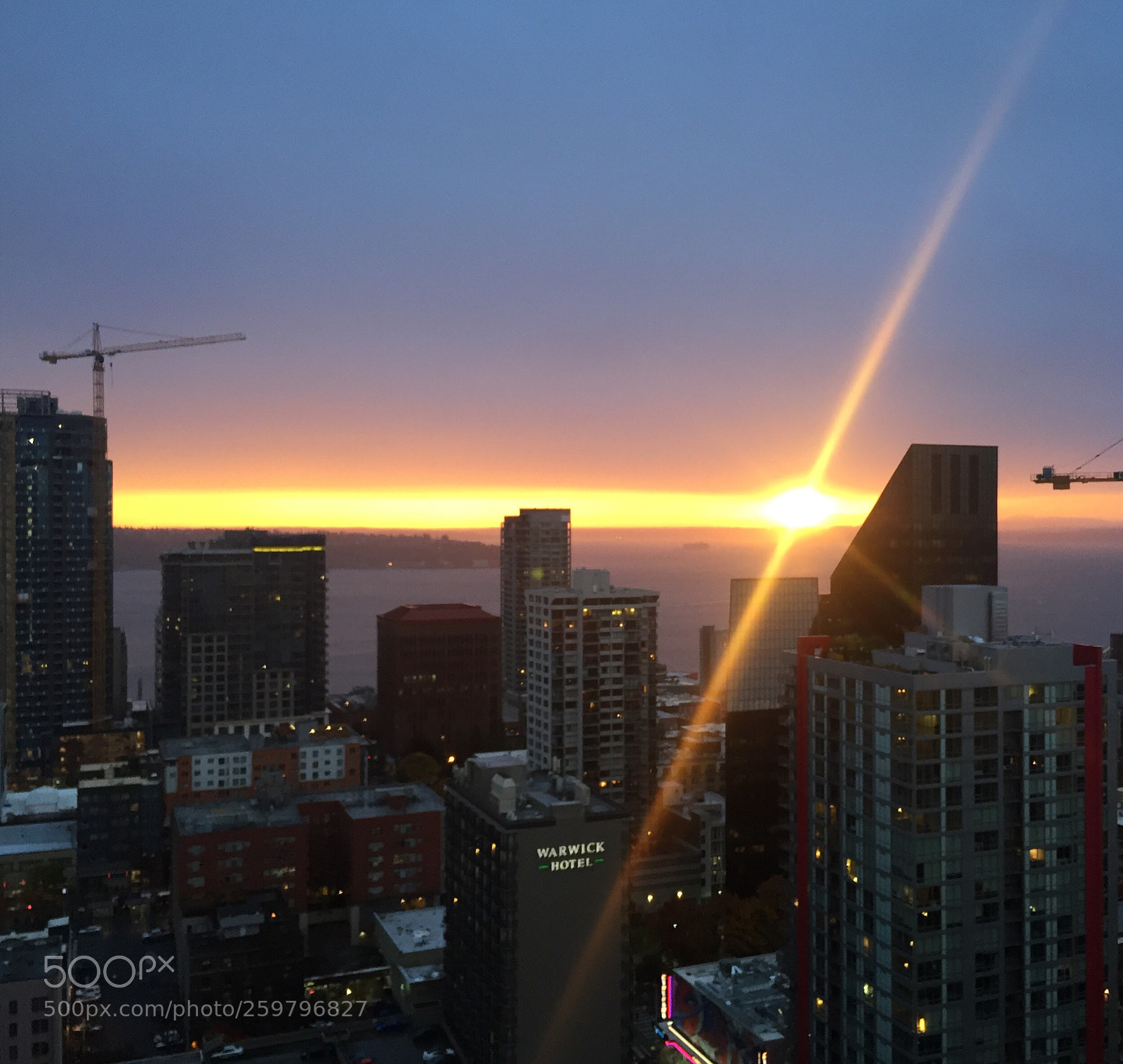 Apple iPhone 6 sample photo. Sunset over downtown photography