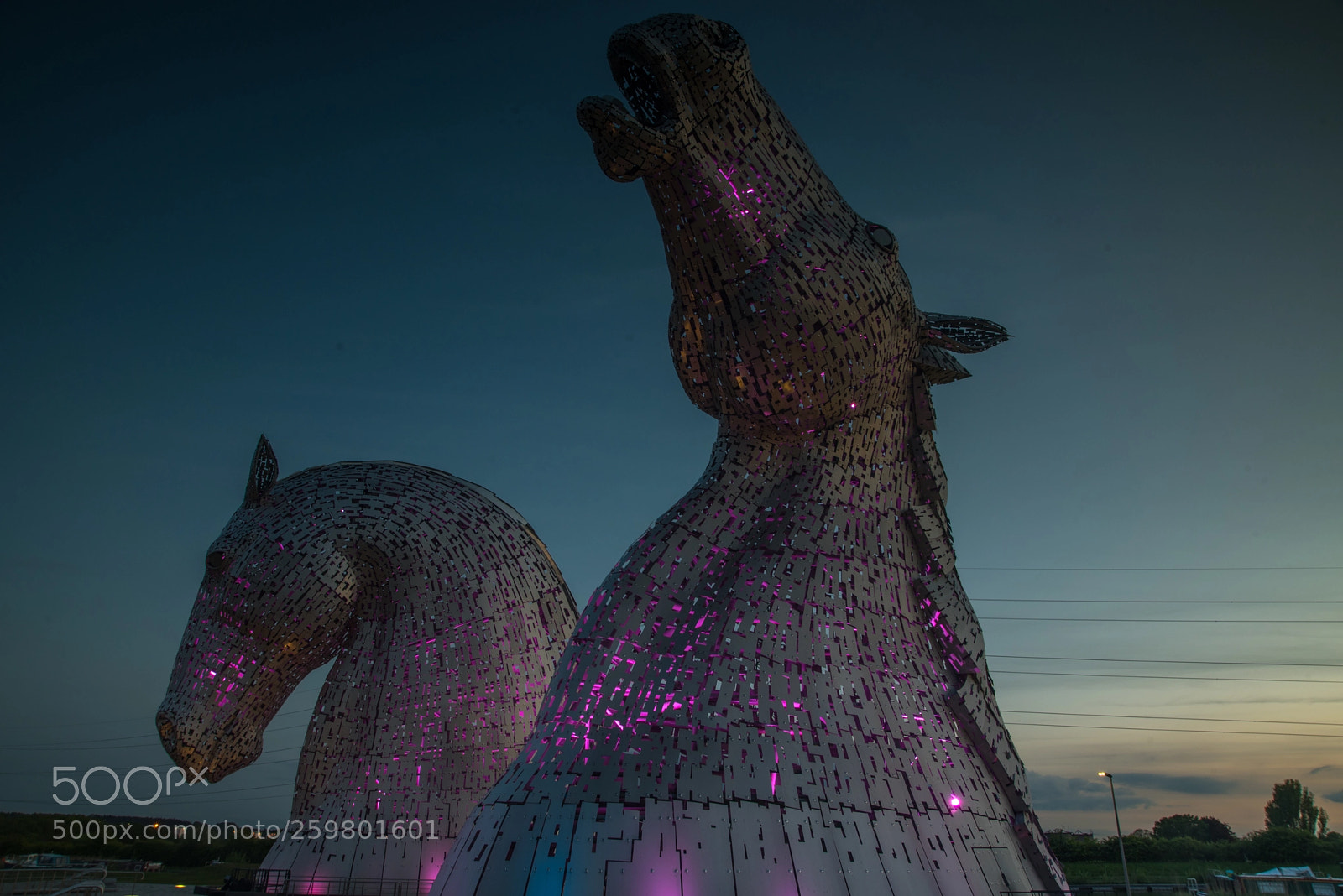 Nikon D750 sample photo. Kelpies at dusk photography